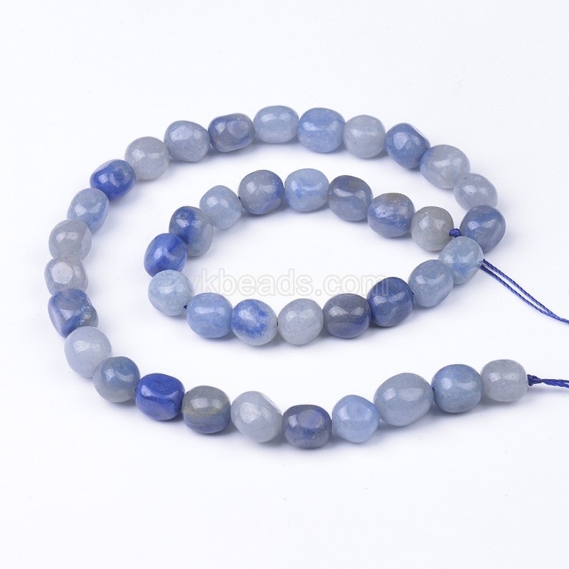 Blue Aventurine Smooth Nuggets Beads Strands, Approx 6x8-8x10mm, 38cm/strand