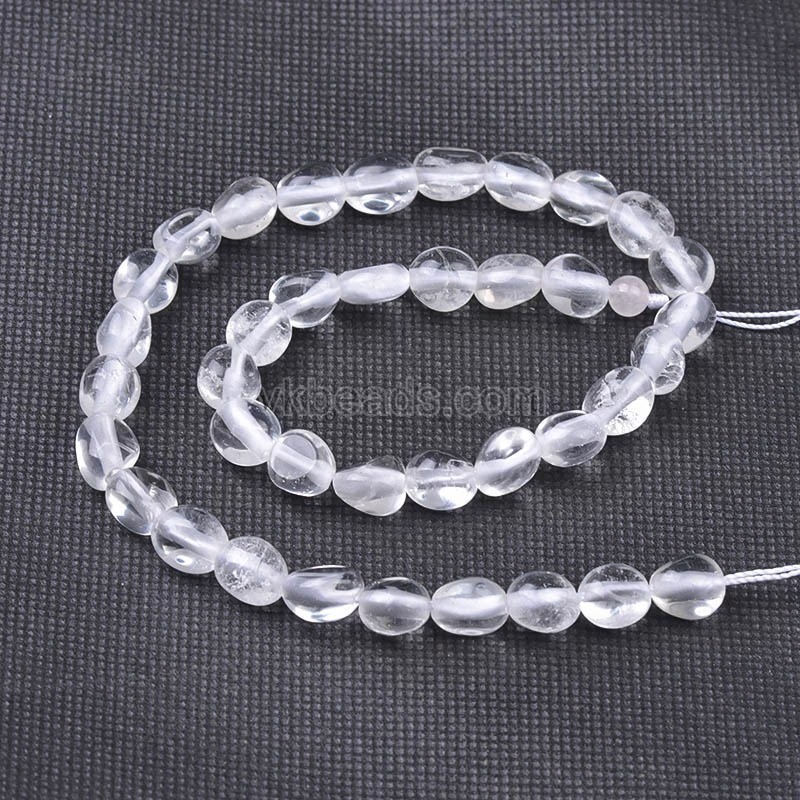 Clear Quartz Smooth Nuggets Beads Strands, Approx 6x8-8x10mm, 38cm/strand