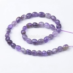 Amethyst Smooth Nuggets Beads Strands, Approx 6x8-8x10mm, 38cm/strand