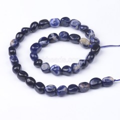 Sodalite Smooth Nuggets Beads Strands, Approx 6x8-8x10mm, 38cm/strand