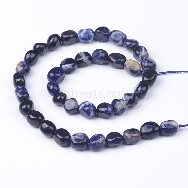Sodalite Smooth Nuggets Beads Strands, Approx 6x8-8x10mm, 38cm/strand