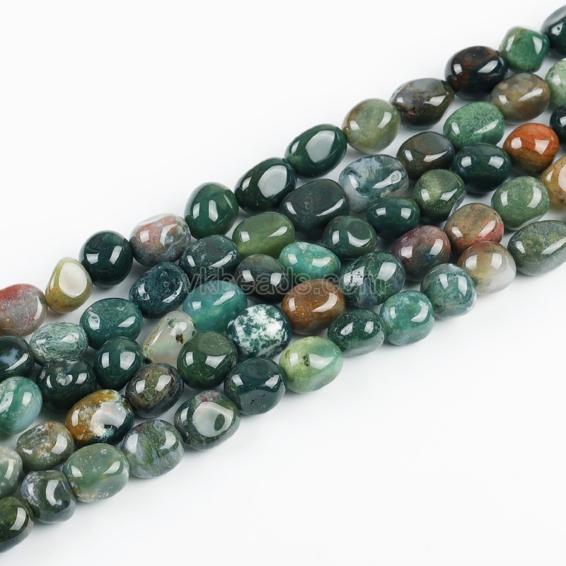 Indian Agate/Fancy Jasper Smooth Nuggets Beads Strands, Approx 6x8-8x10mm, 38cm/strand