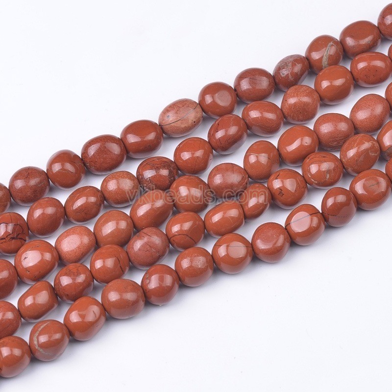 Red Jasper Smooth Nuggets Beads Strands, Approx 6x8-8x10mm, 38cm/strand