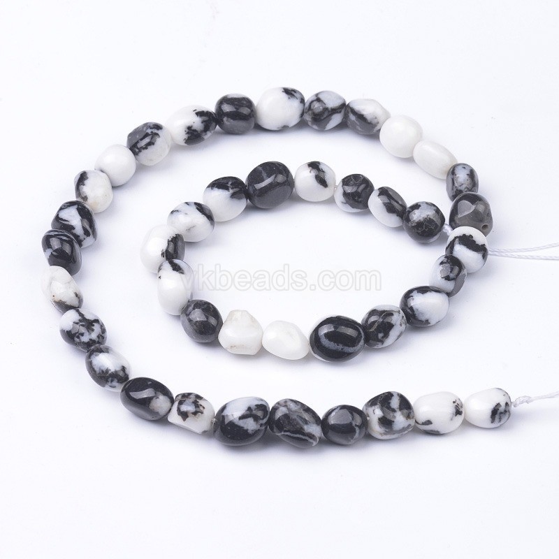 Zebra Jasper Smooth Nuggets Beads Strands, Approx 6x8-8x10mm, 38cm/strand