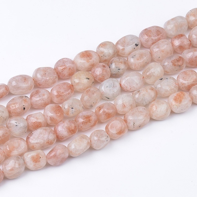 Golden Sunstone Smooth Nuggets Beads Strands, Approx 6x8-8x10mm, 38cm/strand