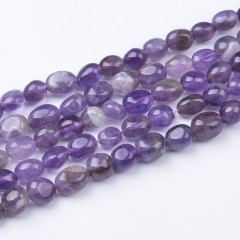 Amethyst Smooth Nuggets Beads Strands, Approx 6x8-8x10mm, 38cm/strand
