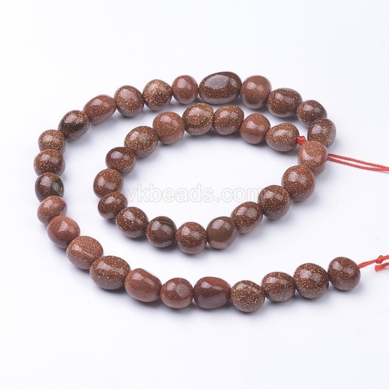 Gold Sandstone Smooth Nuggets, Approx 6x8-8x10mm, 38cm/strand