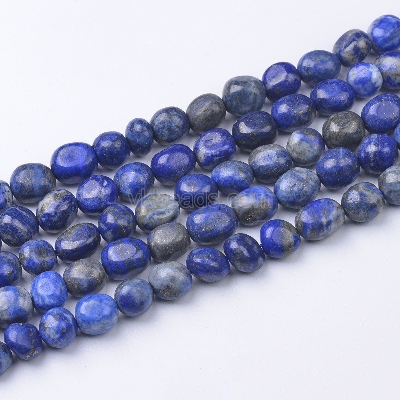Lapis Lazuli Smooth Nuggets, Approx 6x8-8x10mm, 38cm/strand