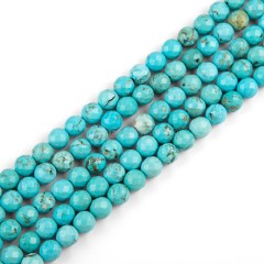 Green Magnesite Turquoise Faceted Round Beads Strands, Approx 7.5-7.8mm, 38cm/strand