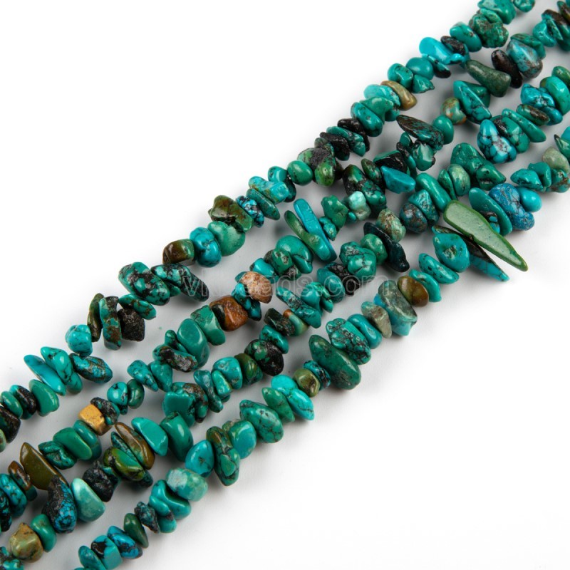 Natural Hubei Turquoise Chips Beads Strands, Approx 5-7mm, 38cm/strand
