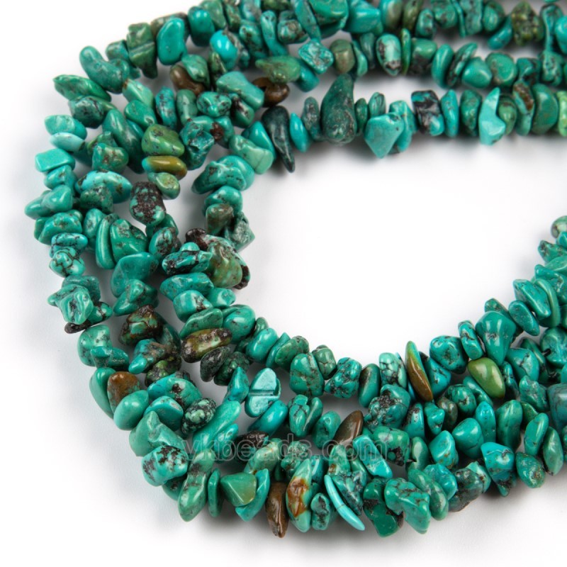 Natural Hubei Turquoise Chips Beads Strands, Approx 4-6mm, 80cm/strand