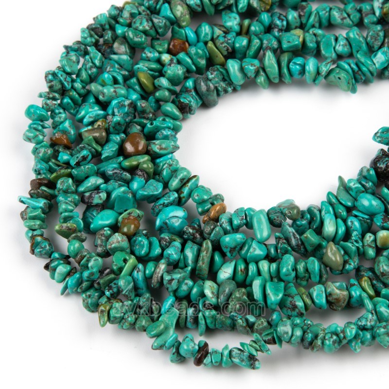 Natural Hubei Turquoise Chips Beads Strands, Approx 4-6mm, 80cm/strand