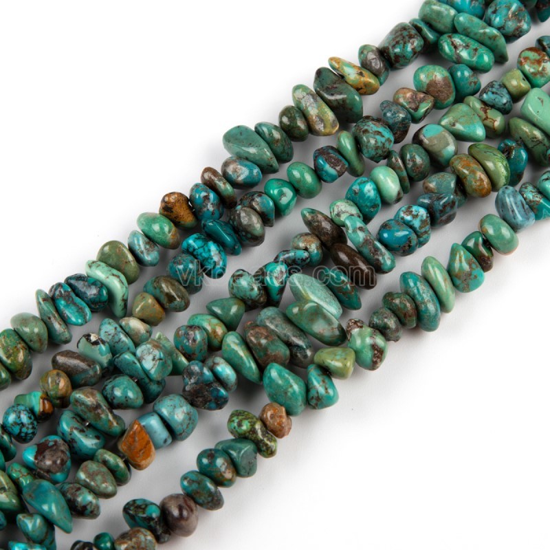 Natural Hubei Turquoise Chips Beads Strands, Approx 5-8mm, 38cm/strand