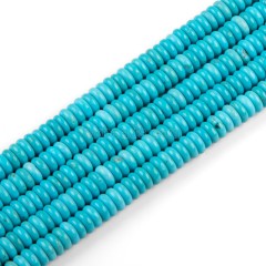 Blue Magnesite Turquoise Smooth Rondelle Beads Strands, Approx 2x4-3x10mm, 38cm/strand
