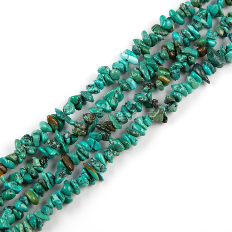 Natural Hubei Turquoise Chips Beads Strands, Approx 4-6mm, 80cm/strand
