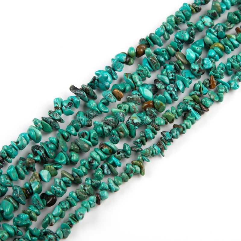Natural Hubei Turquoise Chips Beads Strands, Approx 4-6mm, 80cm/strand
