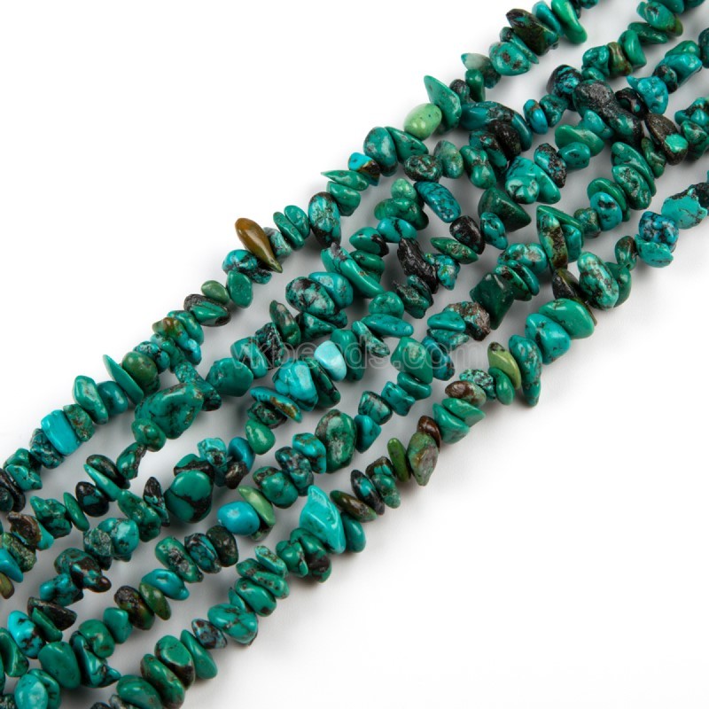 Natural Hubei Turquoise Chips Beads Strands, Approx 4-8mm, 38-40cm/strand