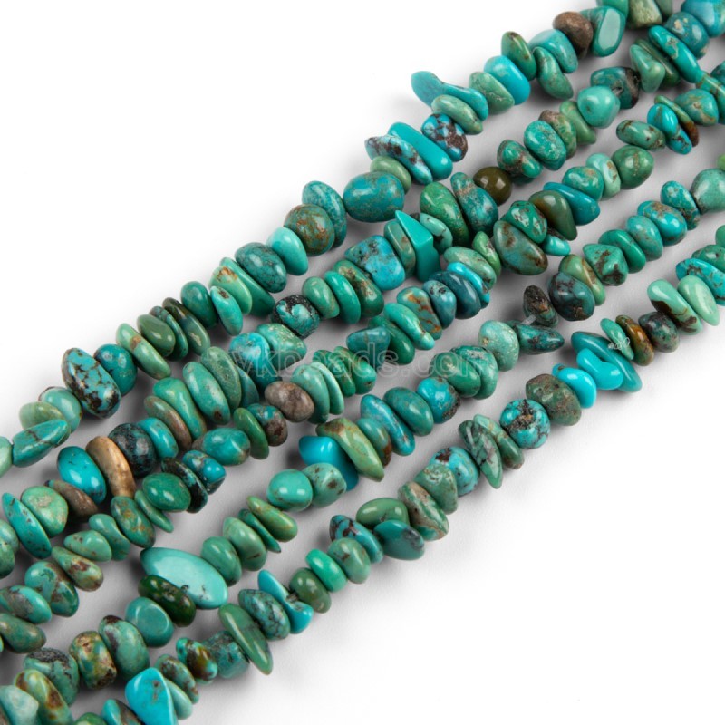 Natural Hubei Turquoise Chips Beads Strands, Approx 3-5mm, 38-40cm/strand