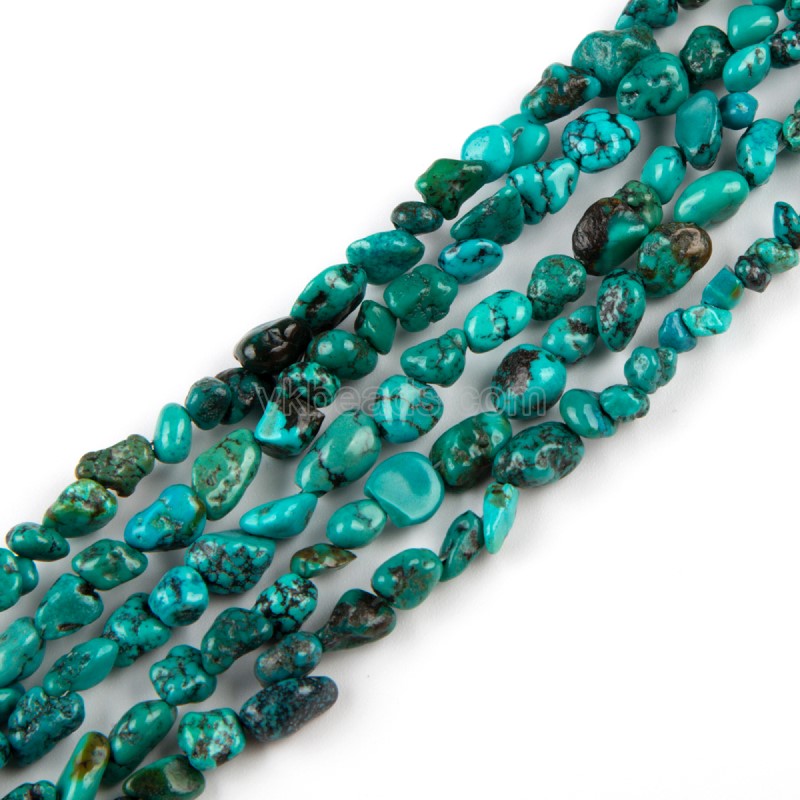 Natural Hubei turquoise 4-5mm nugget bead strand