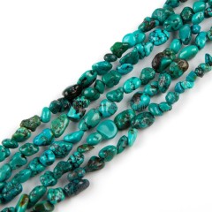 Natural Hubei Turquoise Through-drilled Nuggets Beads Strands, Approx 4-5mm, 38cm/strand