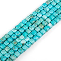 Green Magnesite Turquoise Straight-cut Cube Beads Strands, Approx 6x6mm, 38cm/strand