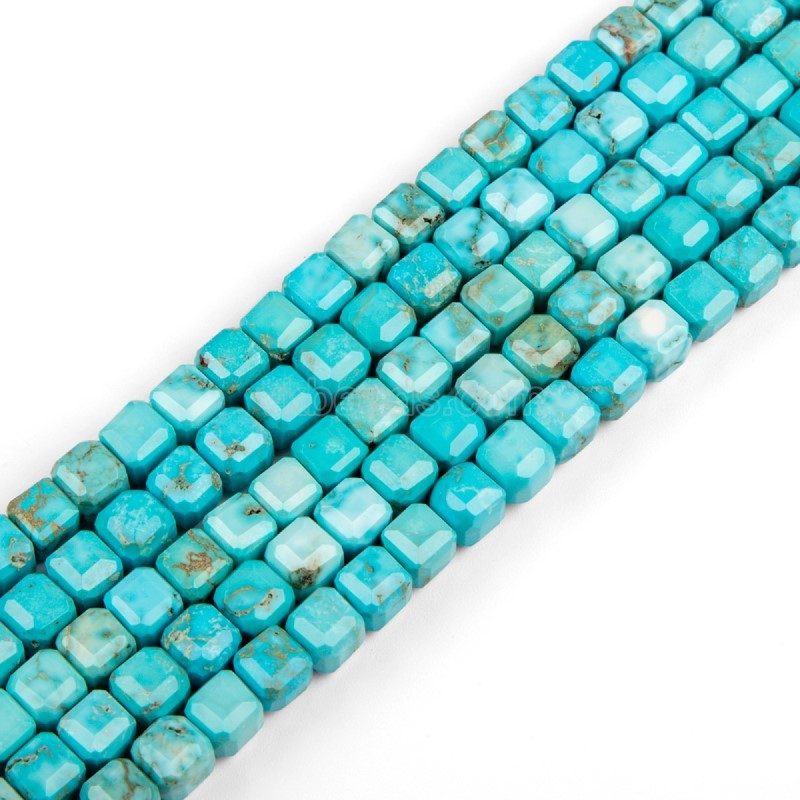 Green Magnesite Turquoise Straight-cut Cube Beads Strands, Approx 6x6mm, 38cm/strand