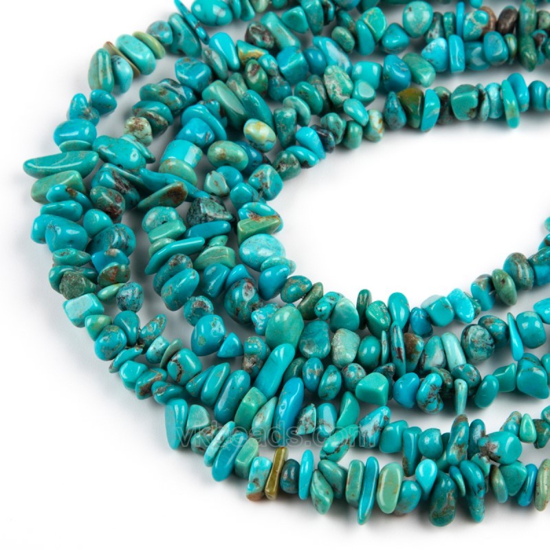 Natural Hubei Turquoise Chips Beads Strands, Approx 5-7mm, 38-40cm/strand