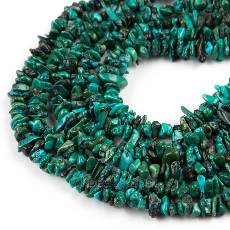 Natural Hubei Turquoise Chips Beads Strands, Approx 7-9mm, 80cm/strand