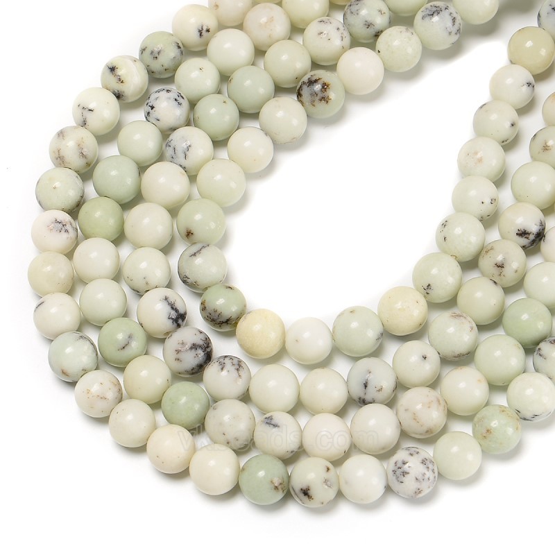 Natural Pine Jasper Smooth Round Beads Strands, Approx 6-12mm, 38cm/strand