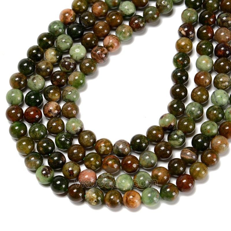 Green Opal Smooth Round Beads Strands, Approx 6-12mm, 38cm/strand