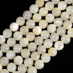 White Butterfly Shell Smooth Round Beads Strands, Approx 4-10mm, 38cm/strand