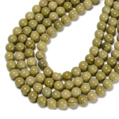 Natural Matcha Alxa Agate Smooth Round Beads Strands, Approx 6-10mm, 38cm/strand