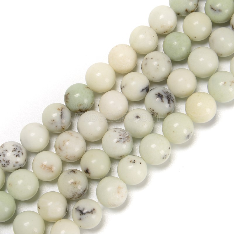Natural Pine Jasper Smooth Round Beads Strands, Approx 6-12mm, 38cm/strand