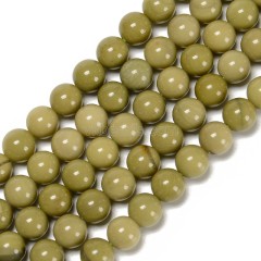 Natural Matcha Alxa Agate Smooth Round Beads Strands, Approx 6-10mm, 38cm/strand