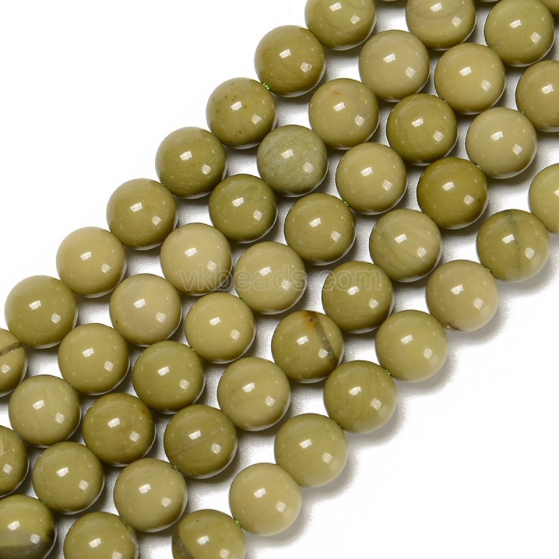 Natural Matcha Alxa Agate Smooth Round Beads Strands, Approx 6-10mm, 38cm/strand