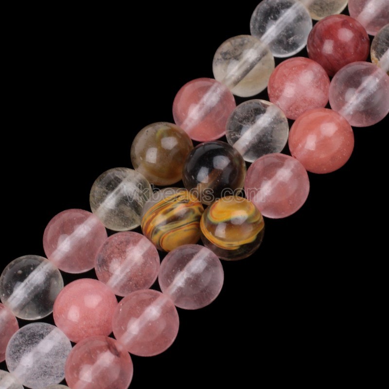 Multicolor Watermelon Quartz Smooth Round Beads Strands, Approx 4-14mm, 38cm/strand