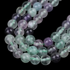 AB Grade Multicolor Fluorite Smooth Round Beads Strands, Approx 4-12mm, 38cm/strand