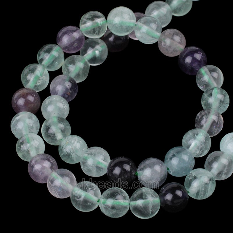 AB Grade Multicolor Fluorite Smooth Round Beads Strands, Approx 4-12mm, 38cm/strand