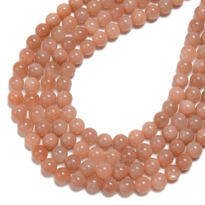 A Grade Sunstone Smooth Round Beads Strands, Approx 2-12mm, 38cm/strand