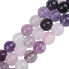 Purple Fluorite Smooth Round Beads Strands, Approx 6-12mm, 38cm/strand