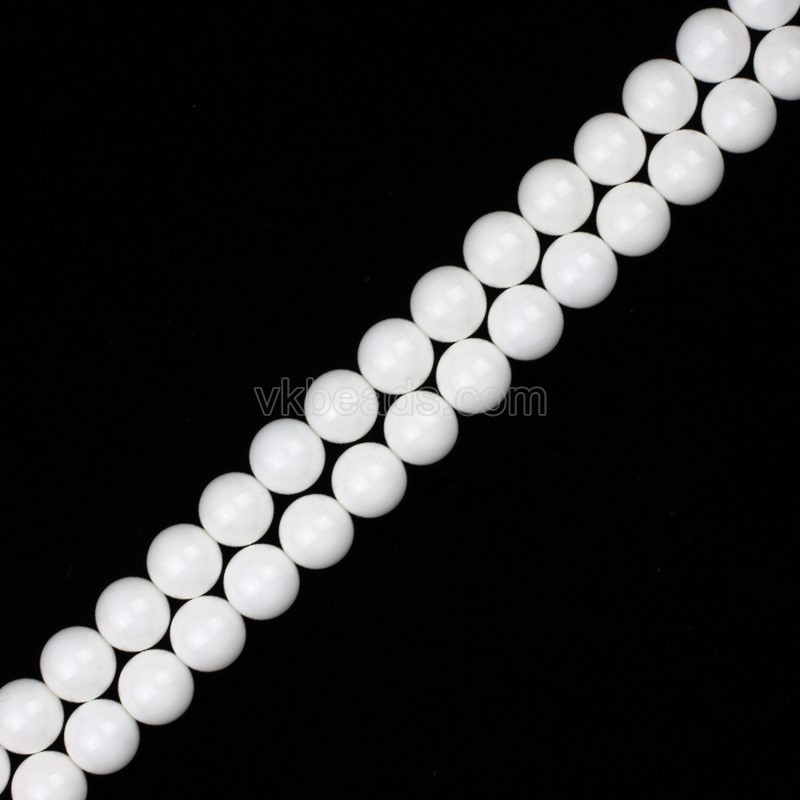 AAA Grade White Shell Smooth Round Beads Strands, Approx 4-10mm, 38cm/strand