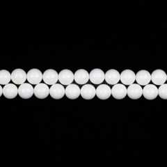 AAA Grade White Shell Smooth Round Beads Strands, Approx 4-10mm, 38cm/strand