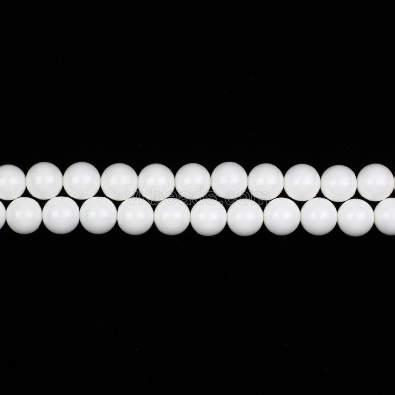 AAA Grade White Shell Smooth Round Beads Strands, Approx 4-10mm, 38cm/strand