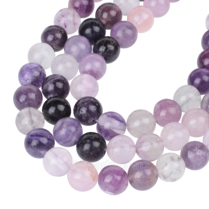 Purple Fluorite Smooth Round Beads Strands, Approx 6-12mm, 38cm/strand