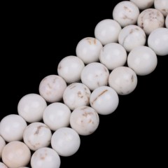 White Magnesite Smooth Round Beads Strands, Approx 4-12mm, 38cm/strand