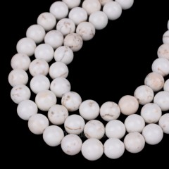 White Magnesite Smooth Round Beads Strands, Approx 4-12mm, 38cm/strand