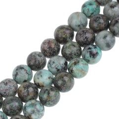African Turquoise Smooth Round Beads Strands, Approx 4-10mm, 38cm/strand