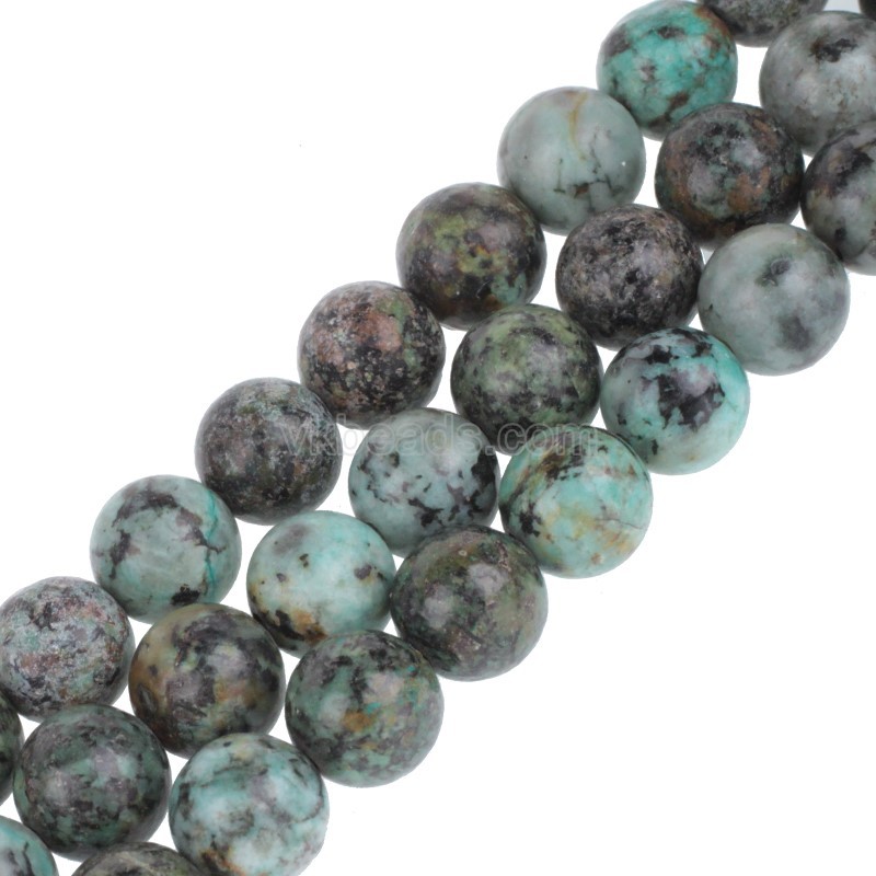 African Turquoise Smooth Round Beads Strands, Approx 4-10mm, 38cm/strand