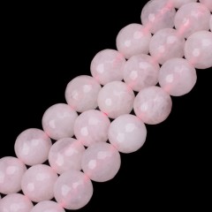 Rose Quartz Faceted Round Beads Strands, 128 Facets, Approx 4-18mm, 38cm/strand