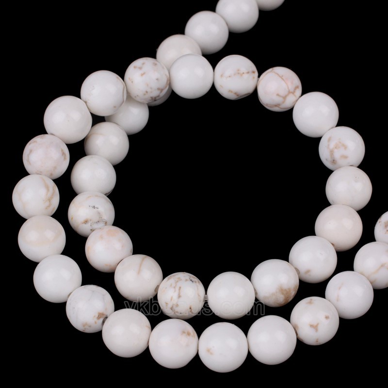 White Magnesite Smooth Round Beads Strands, Approx 4-12mm, 38cm/strand